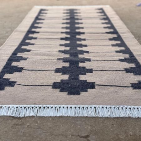 Handcrafted Multicolor Wool Vintage Dhurrie For Living